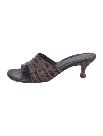 Donald Pliner Leather Animal Print Slides