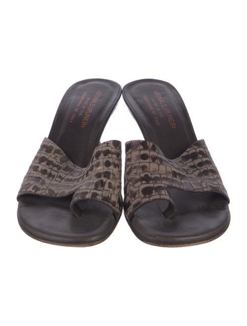 Donald Pliner Leather Animal Print Slides