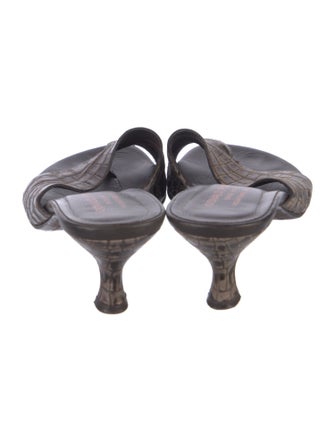 Donald Pliner Leather Animal Print Slides