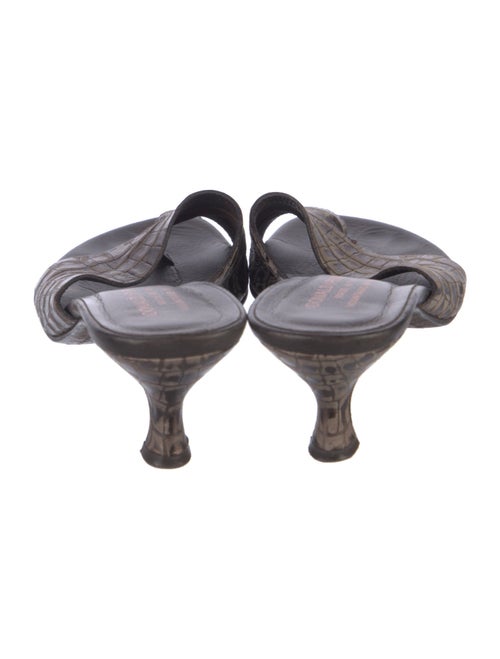 Donald Pliner Leather Animal Print Slides