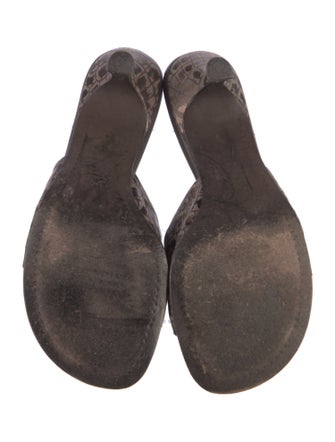 Donald Pliner Leather Animal Print Slides