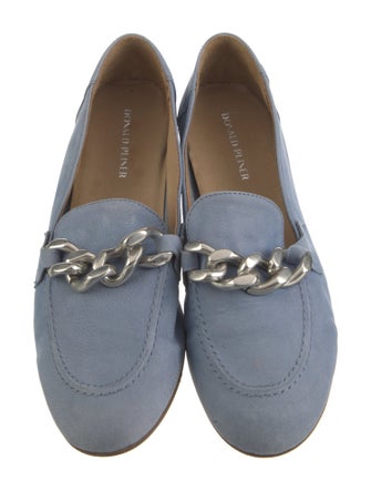 Donald Pliner Leather Chain-Link Accents Loafers