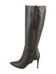 Donald Pliner Leather Fur Trim Boots