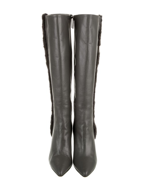 Donald Pliner Leather Fur Trim Boots