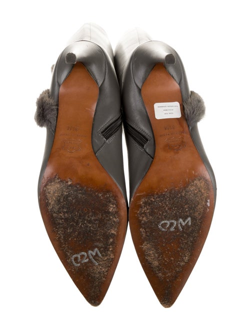 Donald Pliner Leather Fur Trim Boots