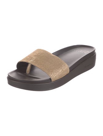 Donald Pliner Suede Colorblock Pattern Slides