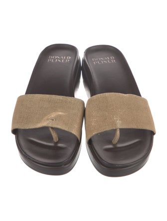 Donald Pliner Suede Colorblock Pattern Slides