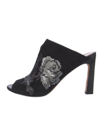 Donald Pliner Suede Printed Mules