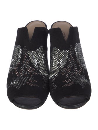 Donald Pliner Suede Printed Mules