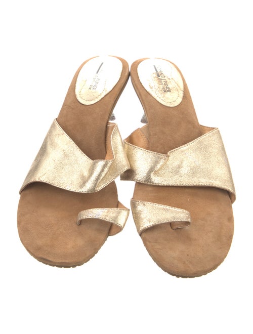 Donald Pliner Suede Animal Print Slides