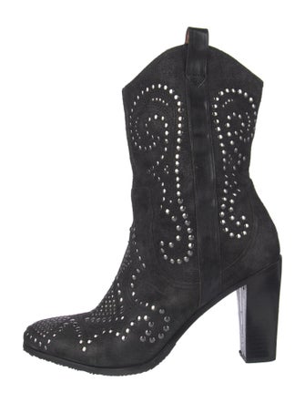 Donald Pliner Suede Studded Accents Western Boots