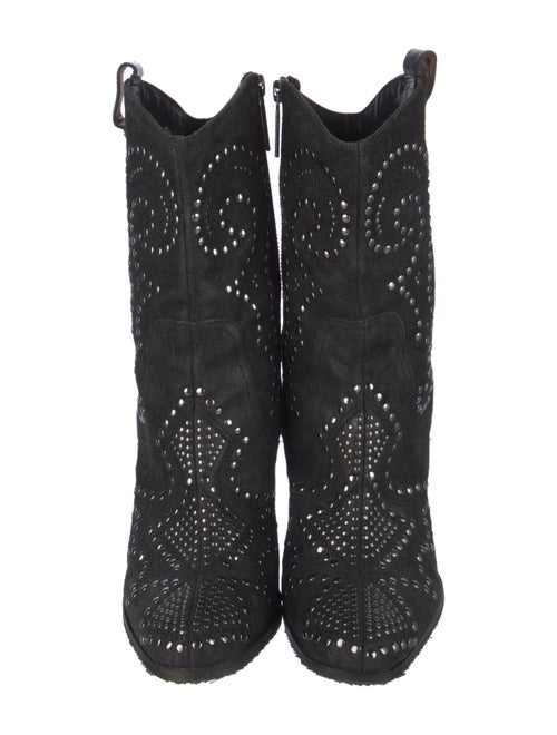 Donald Pliner Suede Studded Accents Western Boots