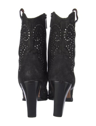 Donald Pliner Suede Studded Accents Western Boots