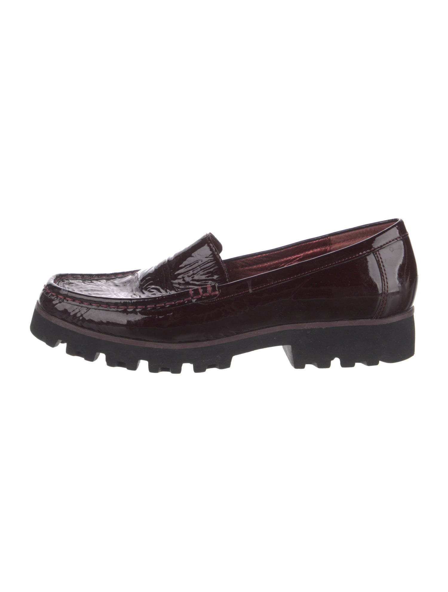 Donald Pliner Patent Leather Leather Trim Embellishment Loafers