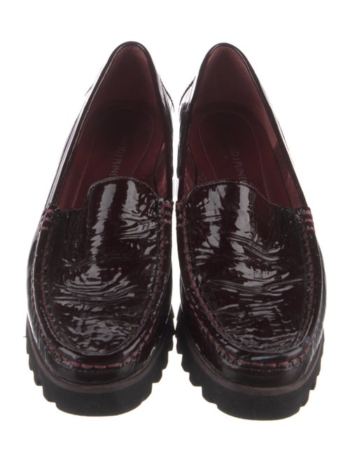 Donald Pliner Patent Leather Leather Trim Embellishment Loafers