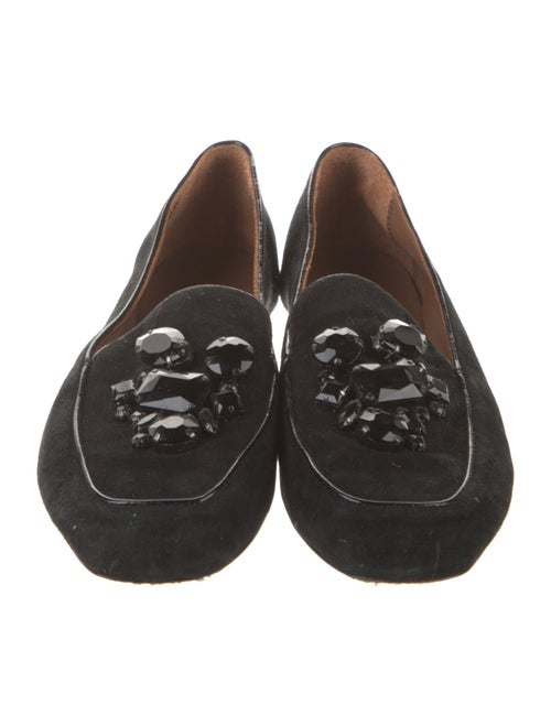 Donald Pliner Suede Crystal Embellishments Loafers