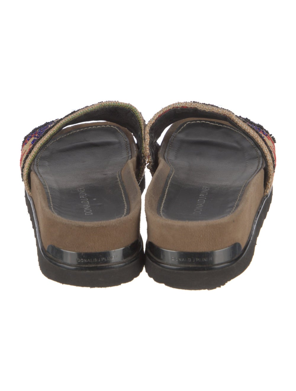 Donald Pliner Suede Slides Neutrals Printed Beade… - image 4