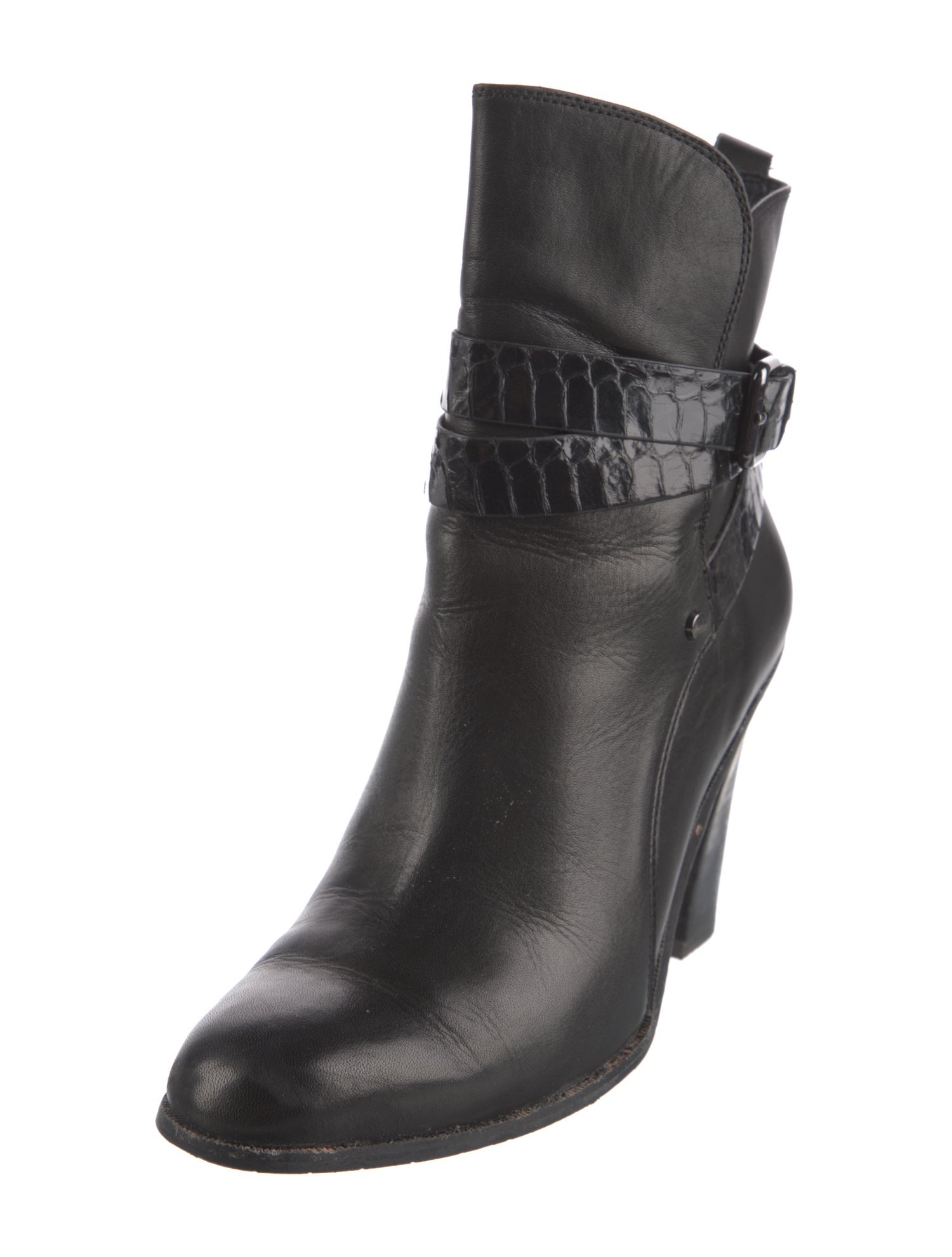 Donald Pliner Leather Leather Trim Embellishment Boots