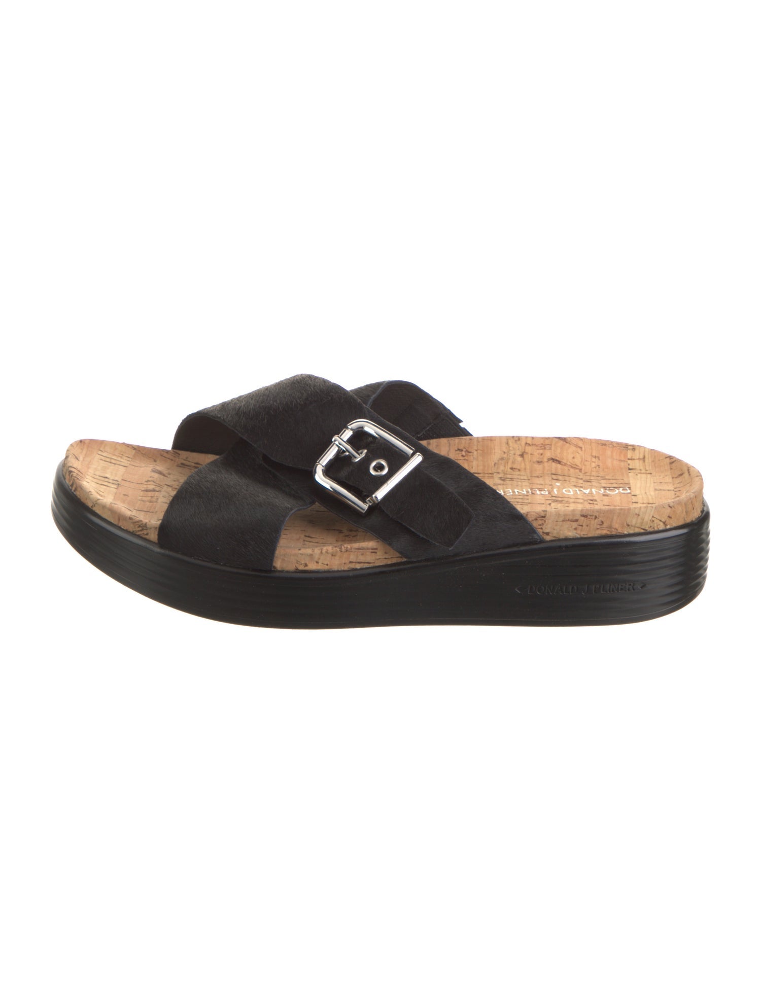 Donald Pliner Ponyhair Fur Trim Slides