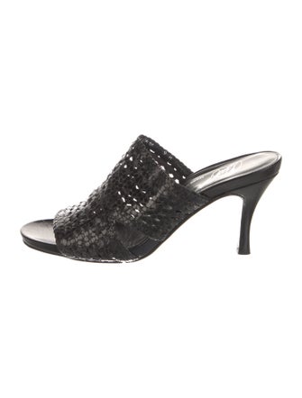 Donald Pliner Leather Braided Accents Slides