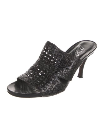 Donald Pliner Leather Braided Accents Slides