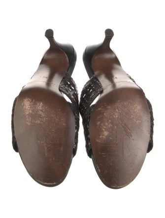 Donald Pliner Leather Braided Accents Slides