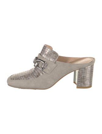 Donald Pliner Suede Chain-Link Accents Mules