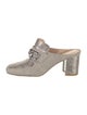 Donald Pliner Suede Chain-Link Accents Mules