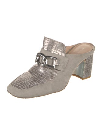 Donald Pliner Suede Chain-Link Accents Mules