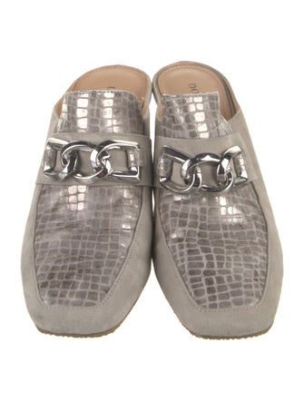 Donald Pliner Suede Chain-Link Accents Mules