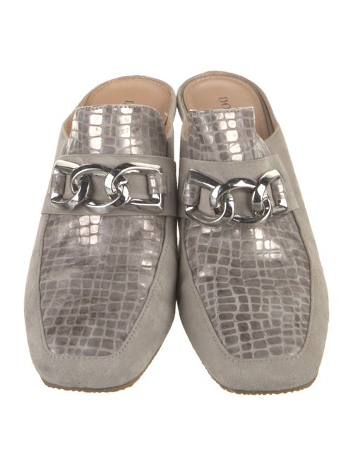 Donald Pliner Suede Chain-Link Accents Mules