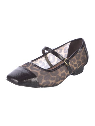 Donald Pliner Leather Animal Print Mary Jane Flats