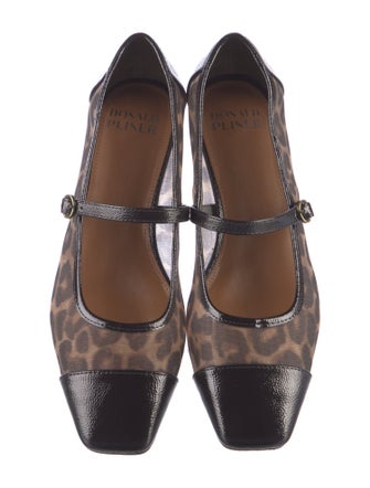 Donald Pliner Leather Animal Print Mary Jane Flats