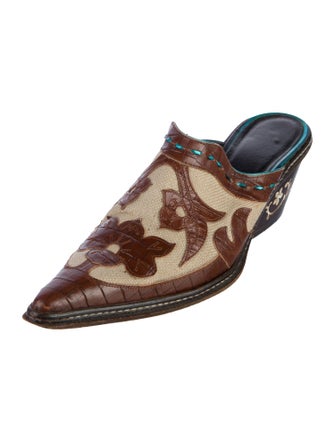 Donald Pliner Embossed Leather Printed Mules