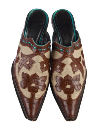 Donald Pliner Embossed Leather Printed Mules