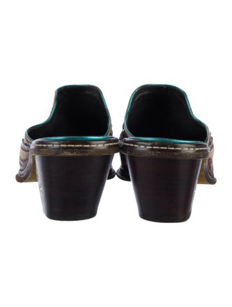 Donald Pliner Embossed Leather Printed Mules