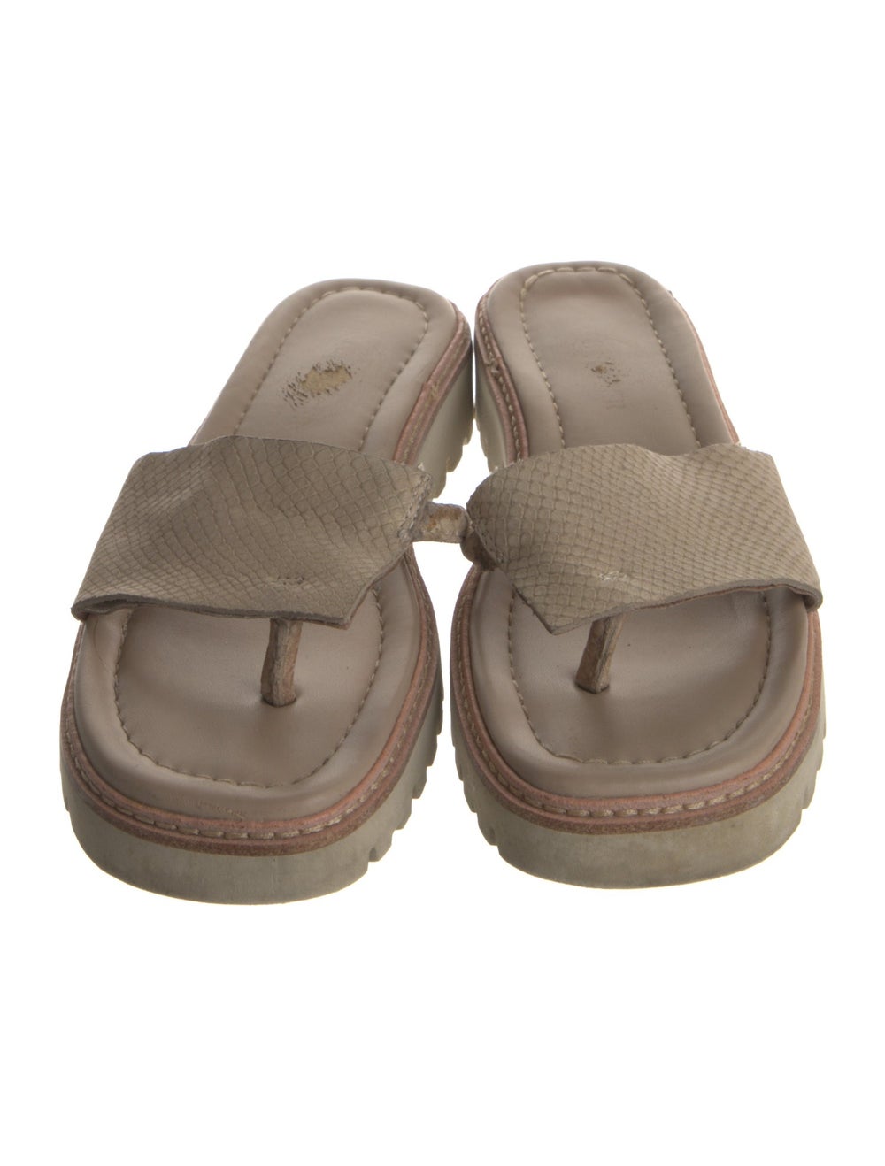Donald Pliner Suede Slides Neutrals Platform - image 3