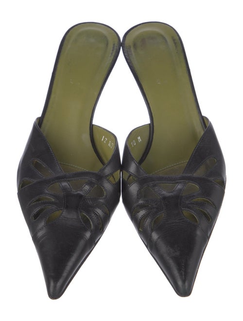 Donald Pliner Leather Cutout Accent Slides