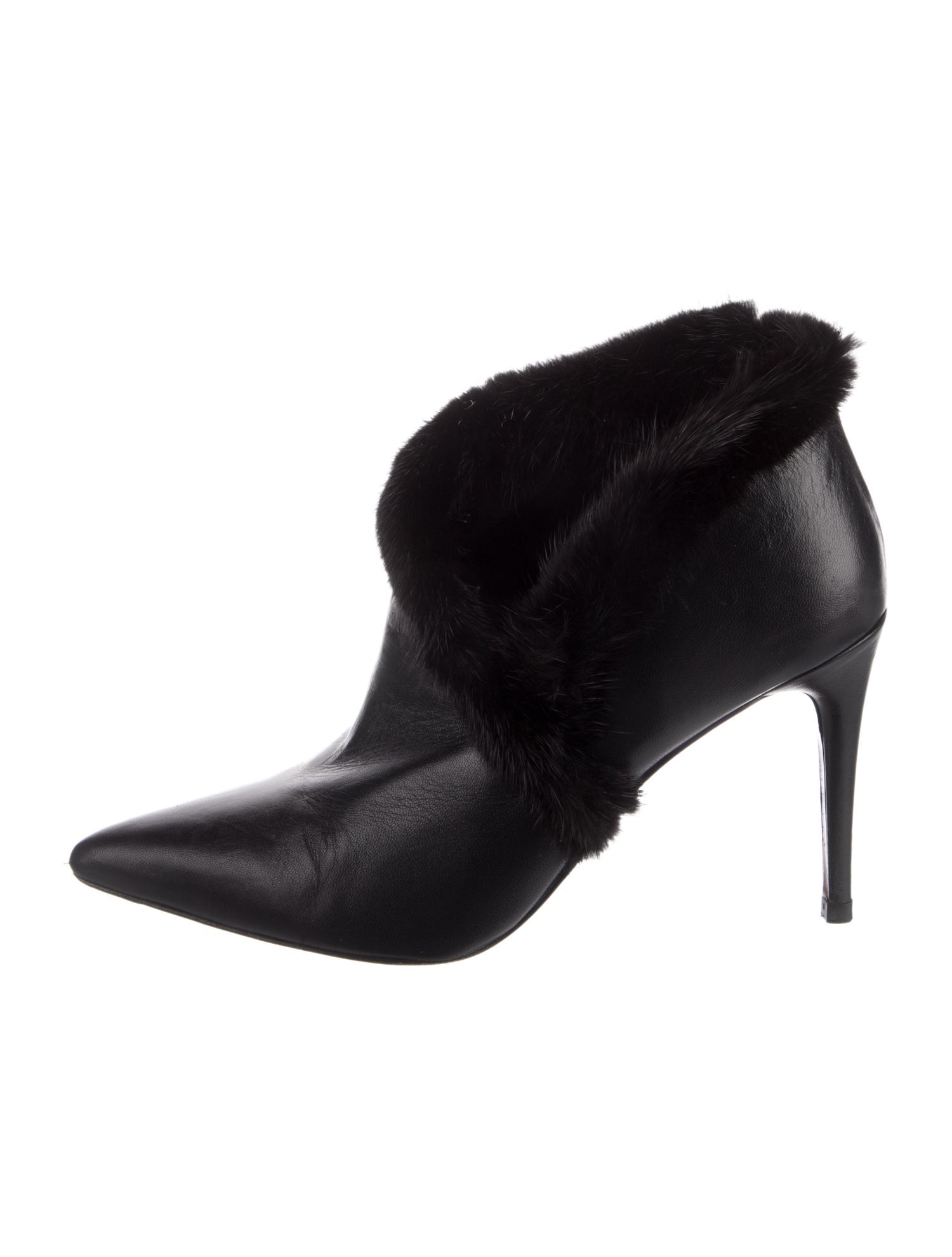 Donald Pliner Leather Fur Trim D'Orsay Pumps