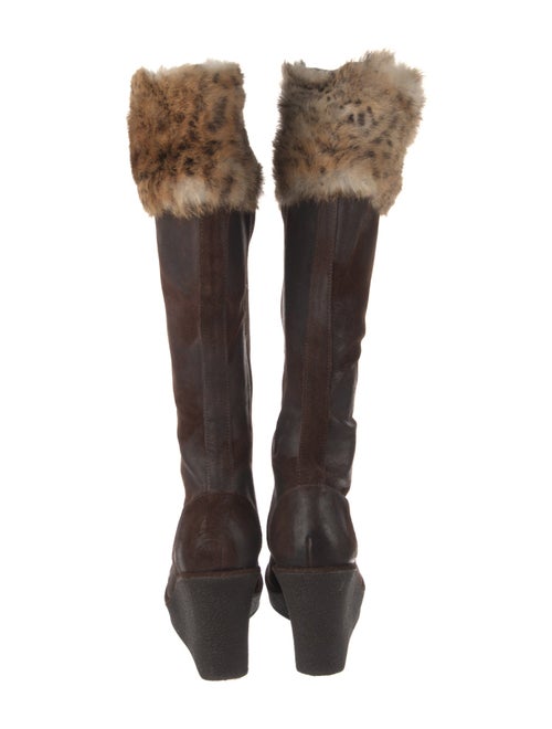 Donald Pliner Suede Fur Trim Boots
