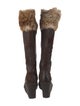 Donald Pliner Suede Fur Trim Boots