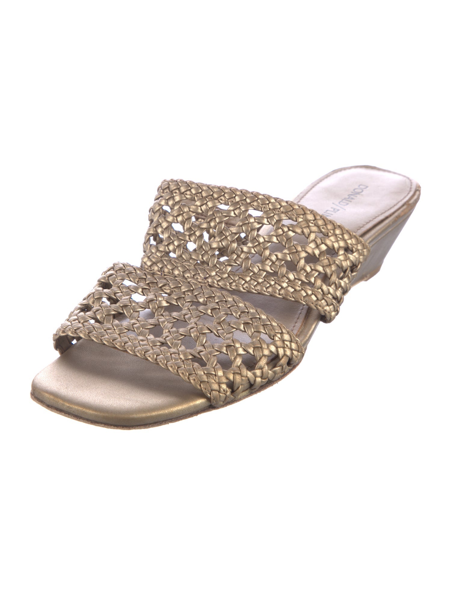 Donald Pliner Leather Animal Print Slides