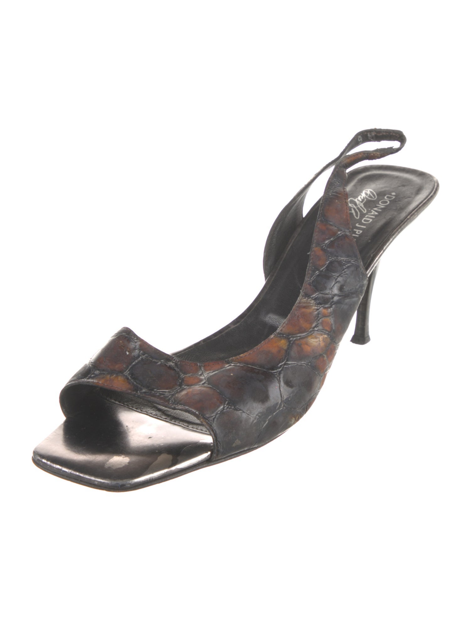 Donald Pliner Leather Printed Slingback Sandals