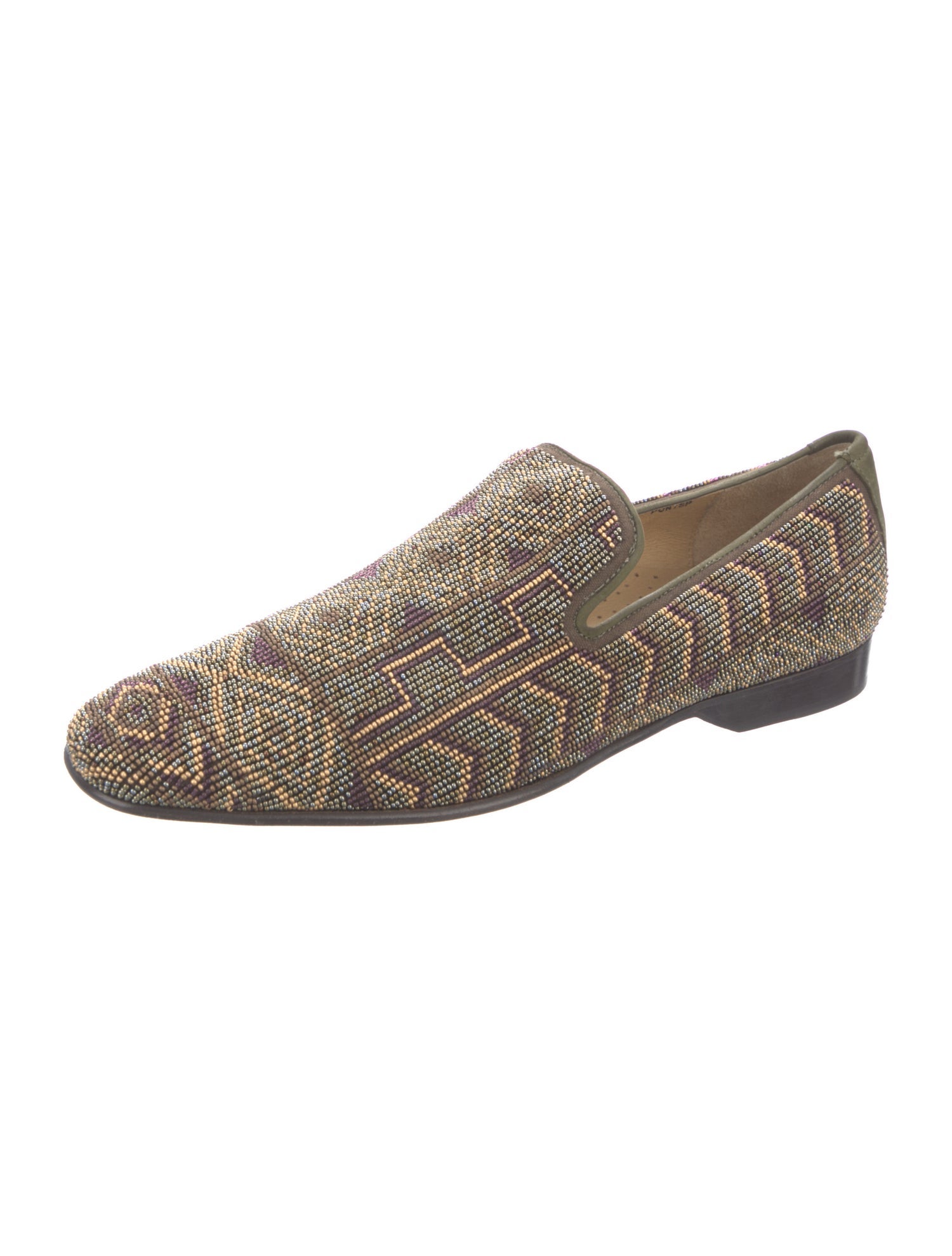 Donald Pliner Patterned Beaded Accents Loafers