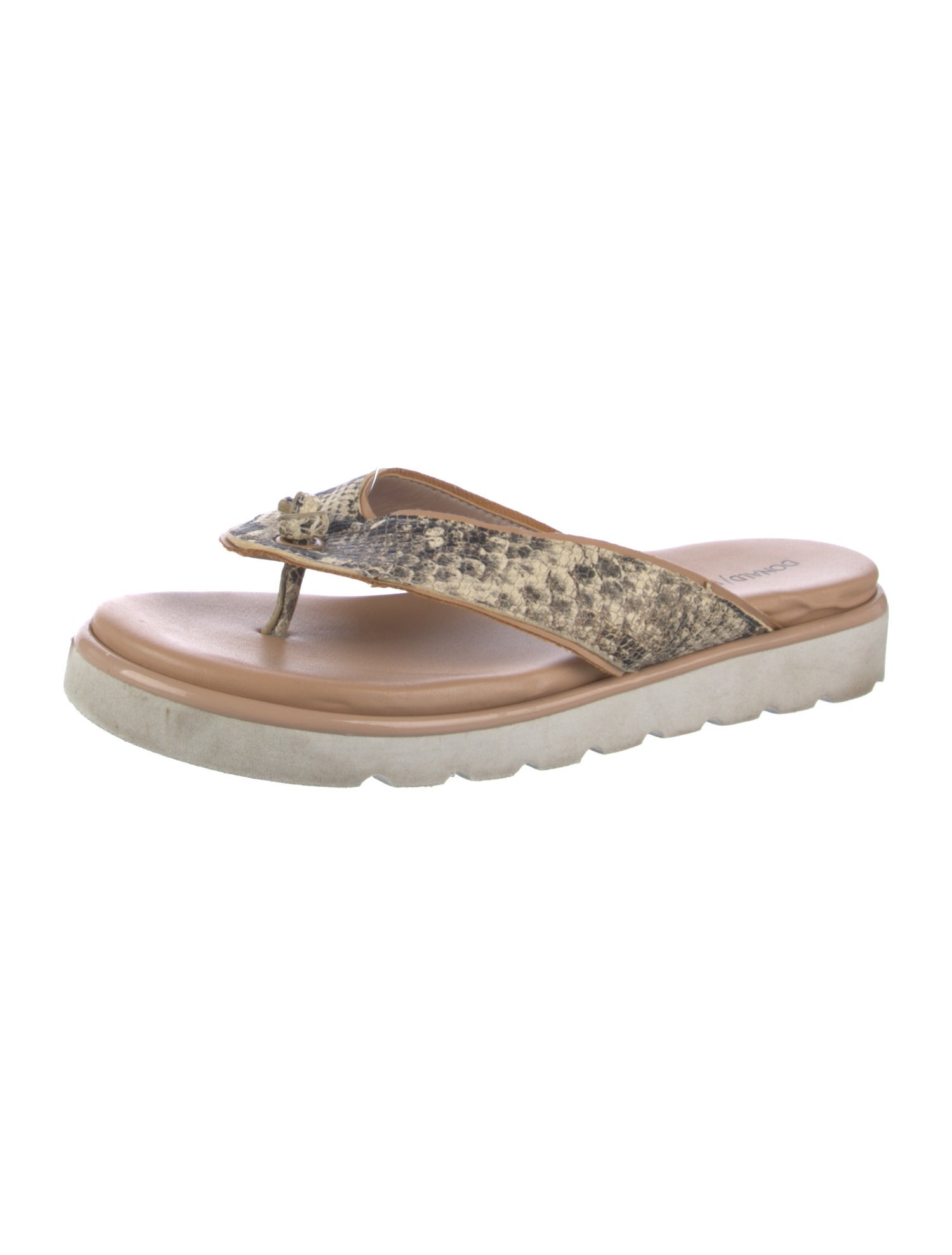 Donald Pliner Embossed Leather Animal Print Slides