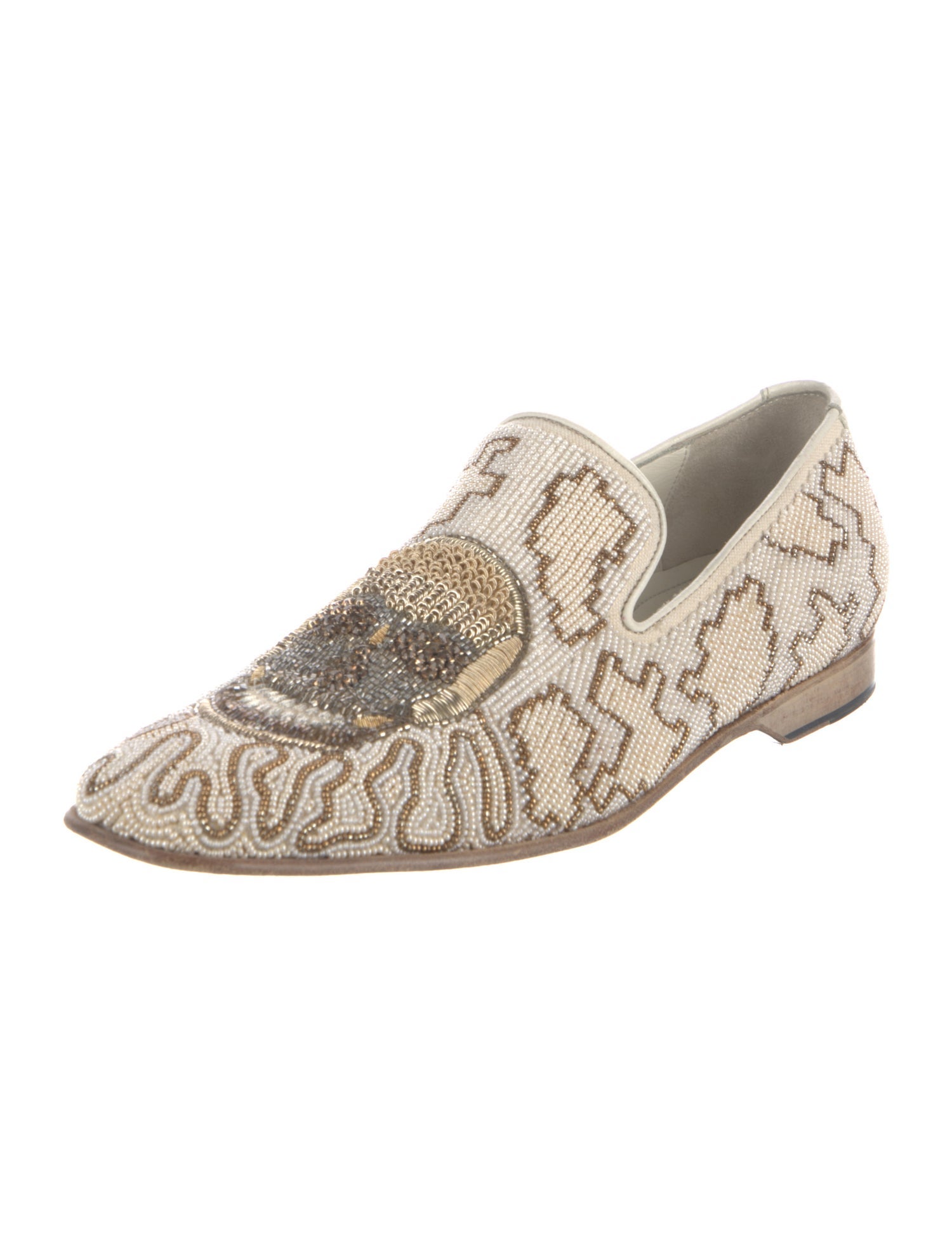 Donald Pliner Patterned Beaded Accents Dress Loafers