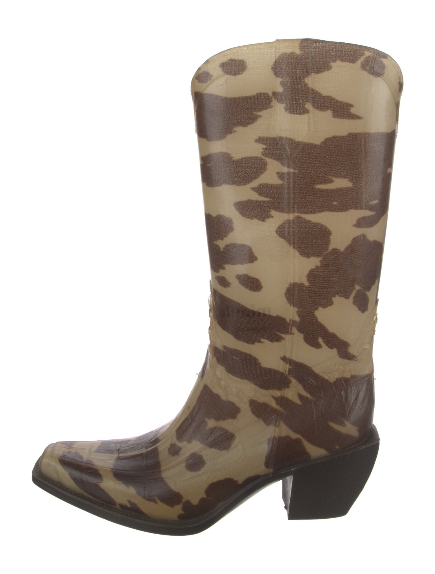 Donald Pliner Leather Animal Print Western Boots