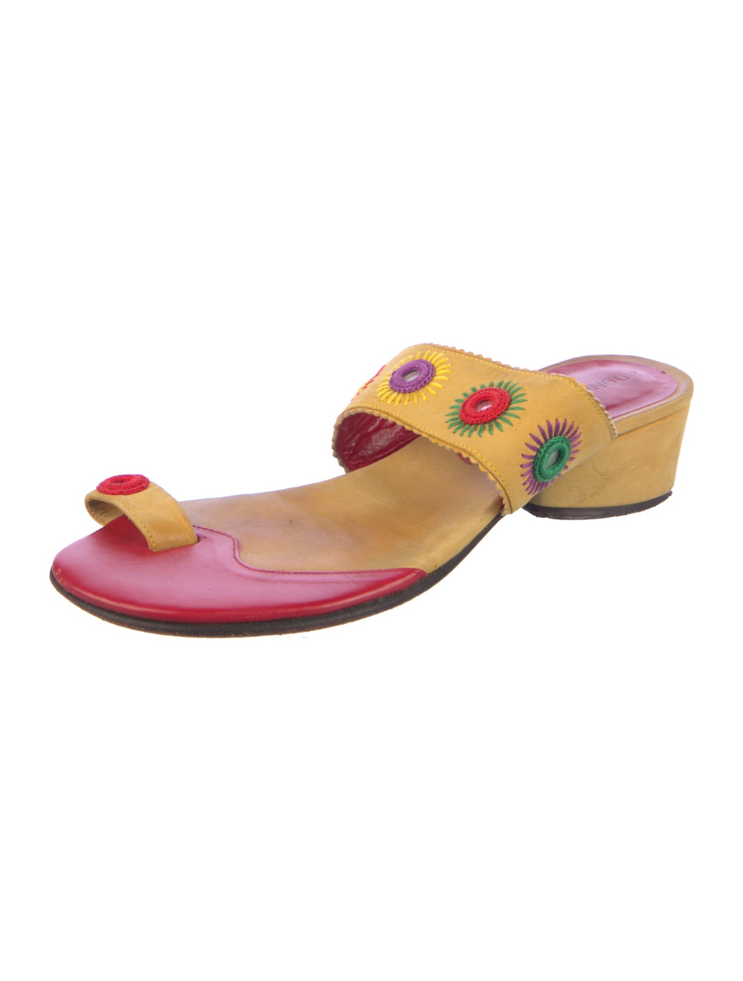 Donald Pliner Suede Printed Slides