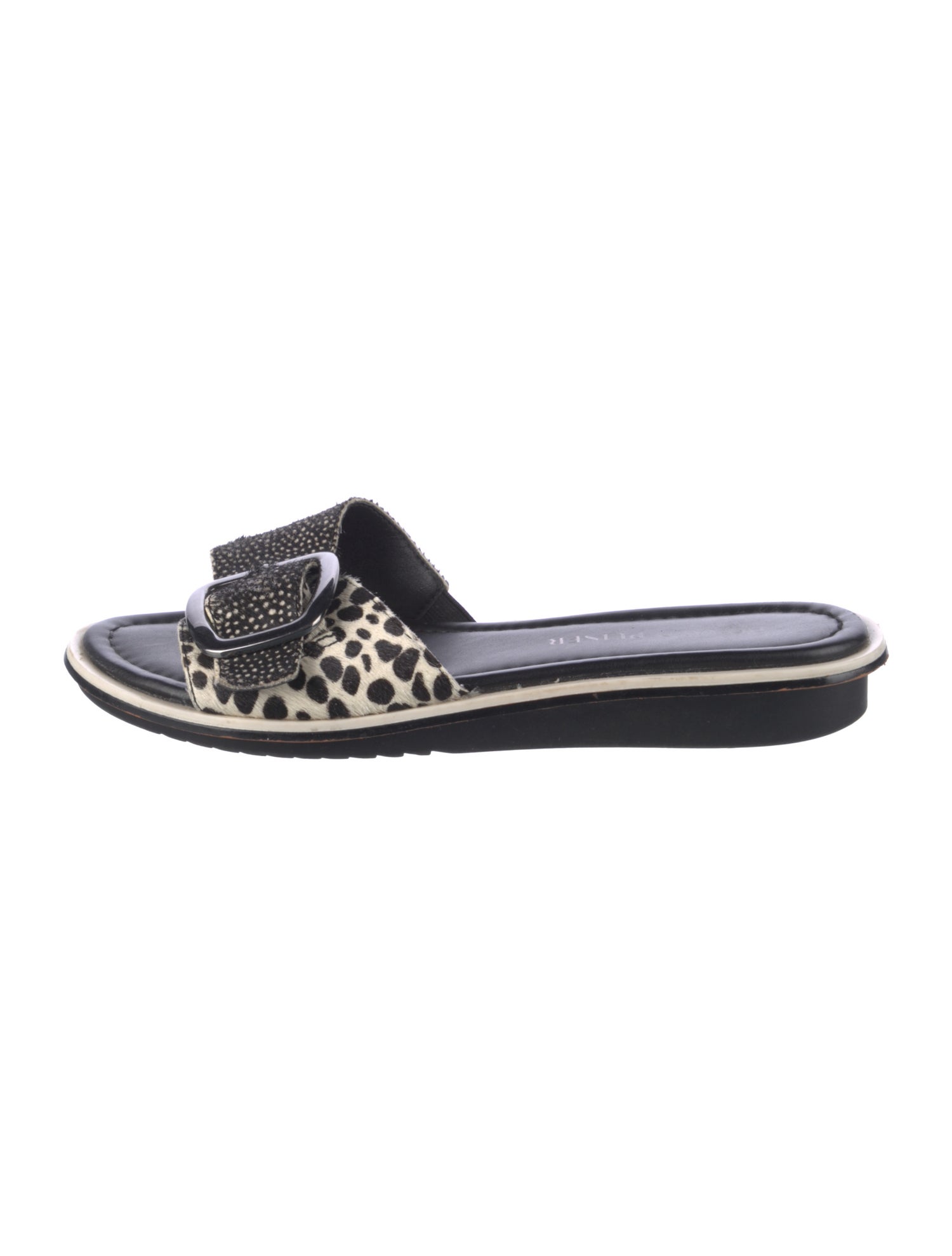 Donald Pliner Ponyhair Animal Print Slides