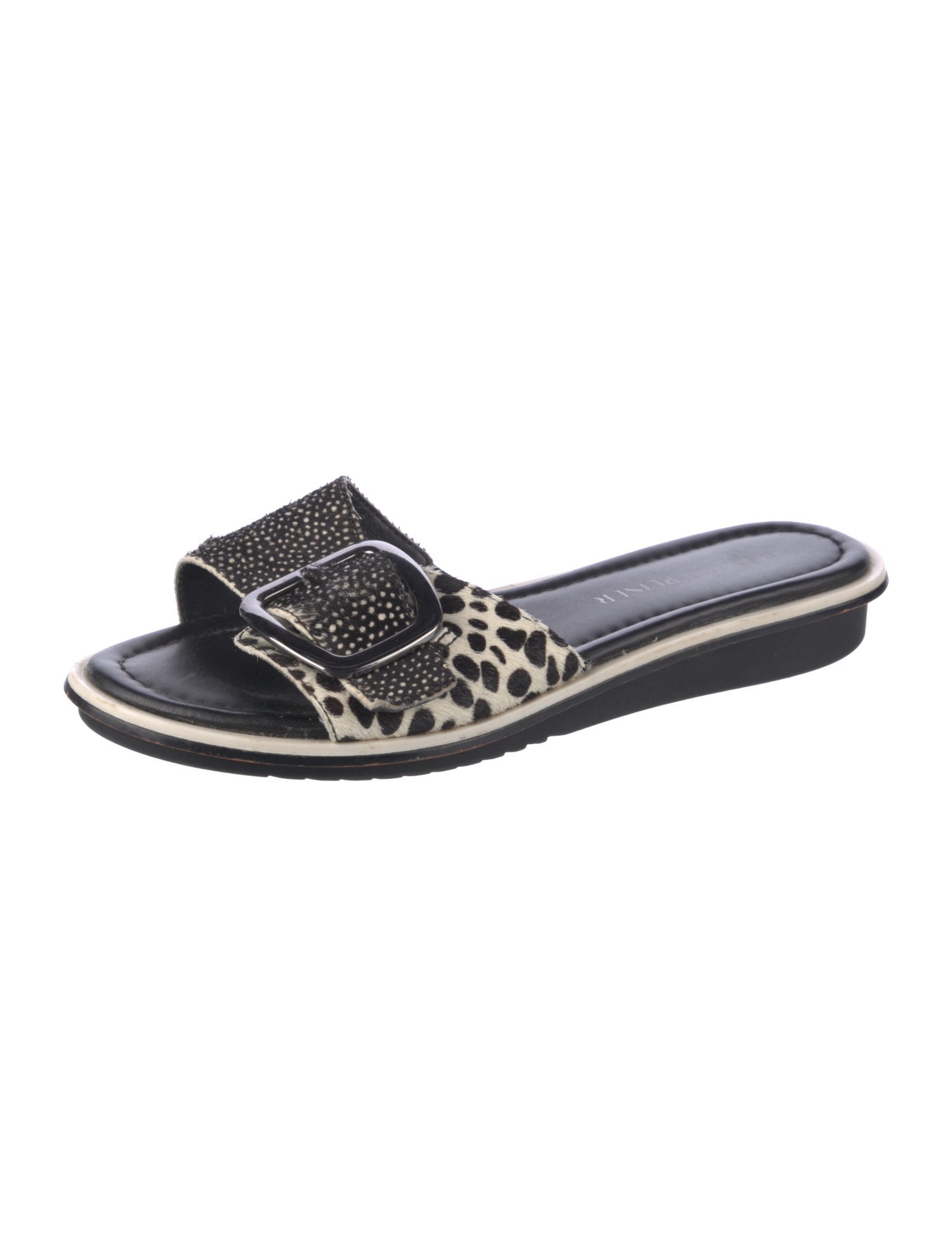 Donald Pliner Ponyhair Animal Print Slides